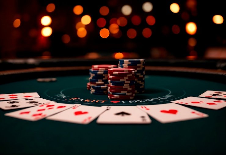 Pretty Gaming live-dealer studio with professional dealer at blackjack table
